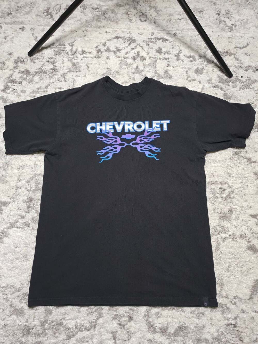 Brixton Chevrolet Graphic T-Shirt Size Large Black Flames